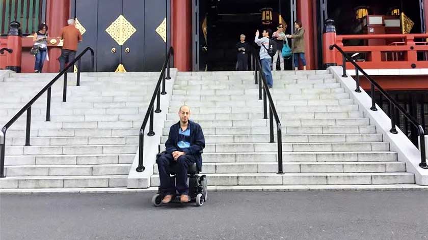 Mark Bookman in front of Sensoji Temple in Asakusa Japan