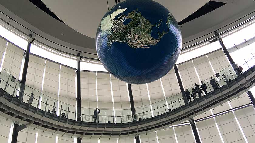 Animated globe at the Emerging Science Museum