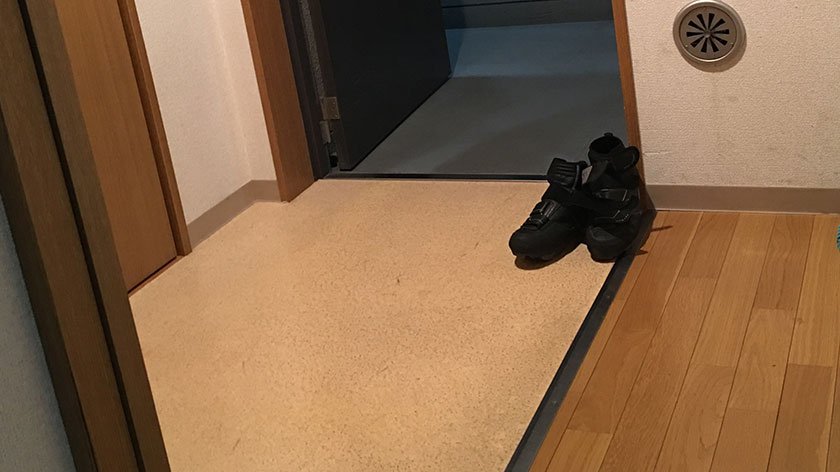 Genkan of an accessible apartment in Japan