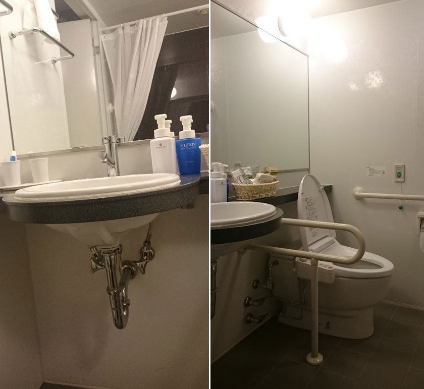 Accessible bathroom sink and toilet