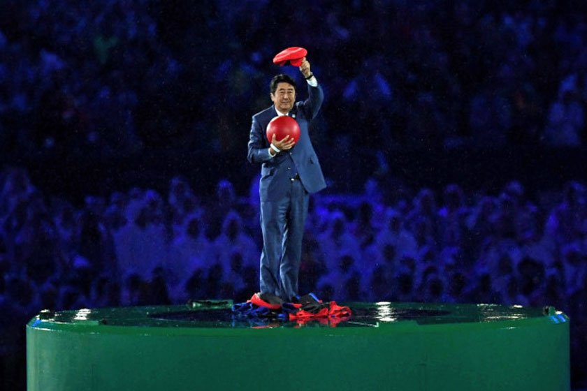 Shinzo Abe as Mario at Rio Olympics