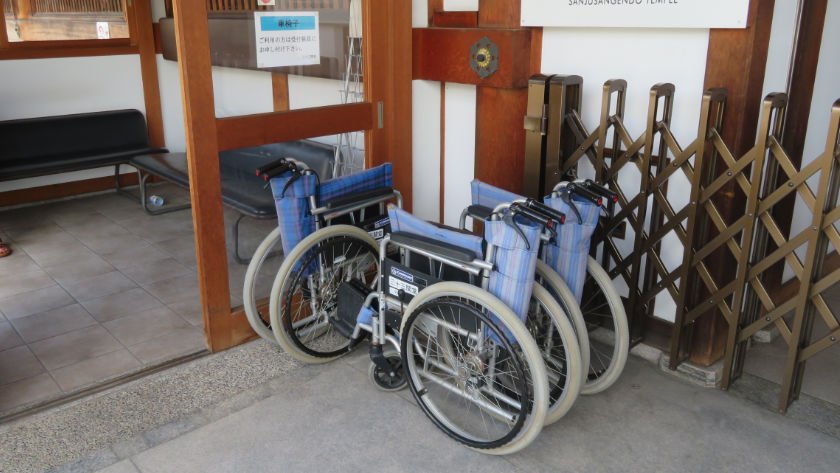 Wheelchairs available to borrow at Sanjusangendo