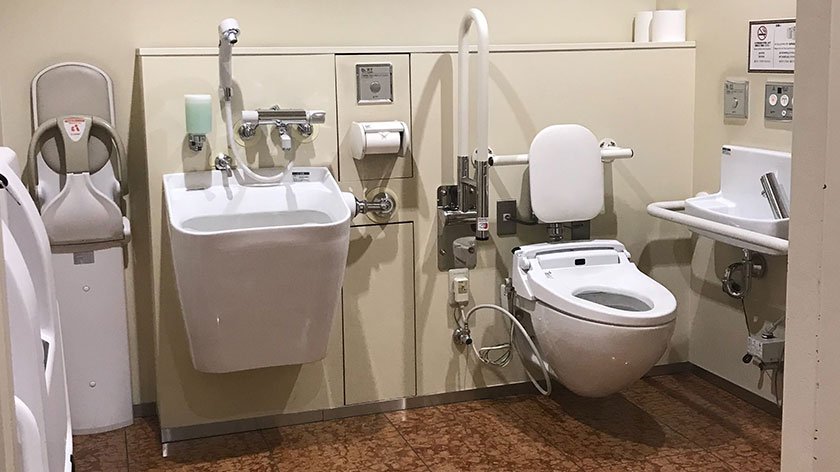 Wheelchair accessible toilet at Kabukiza