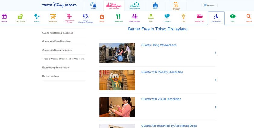 Tokyo Disney Website Accessibility